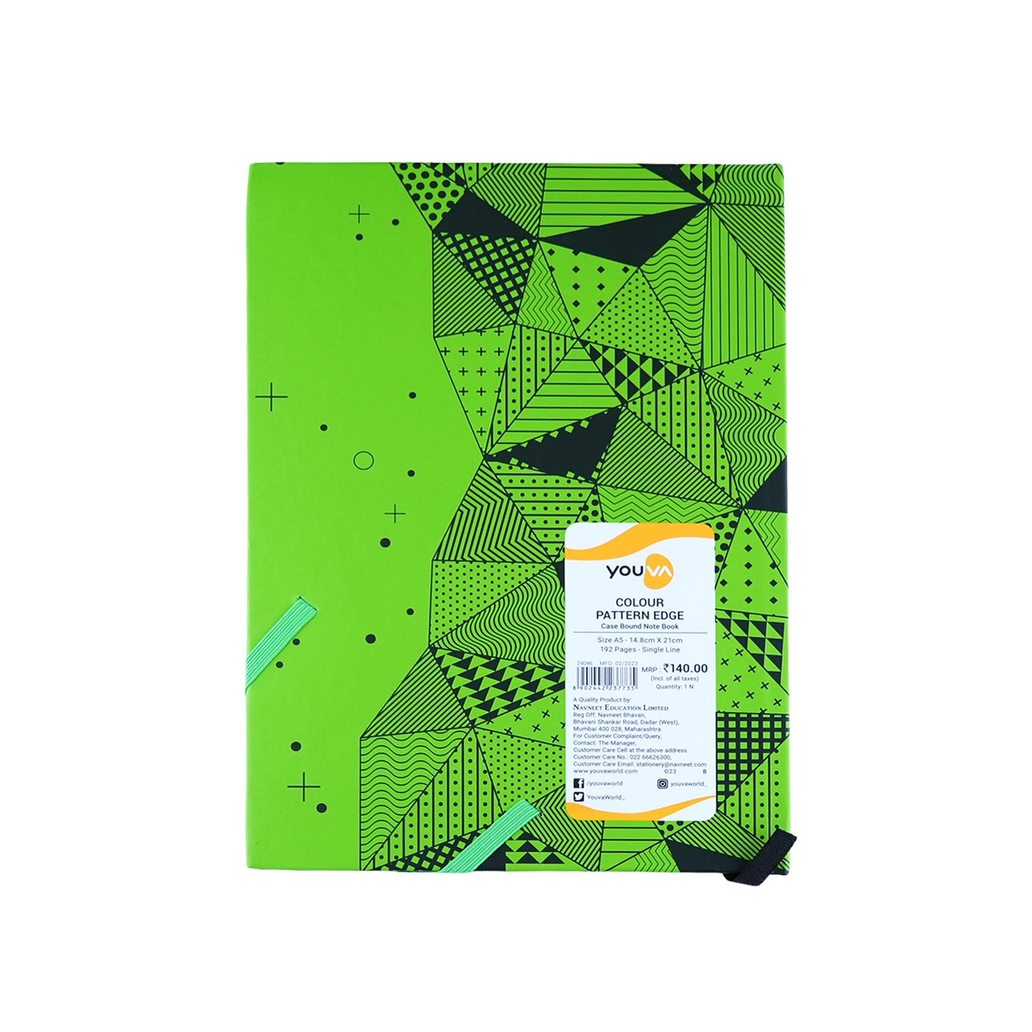 Youva Single Line Case Bound Notebook 192 Pages A5 Size (CSDA514)
