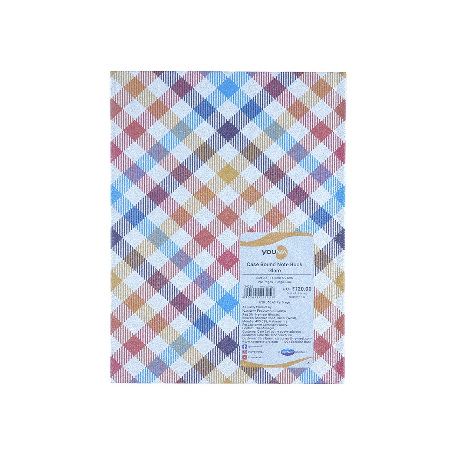 Youva Single Line Case Bound Notebook 192 Pages A5 Size (CSDA504)