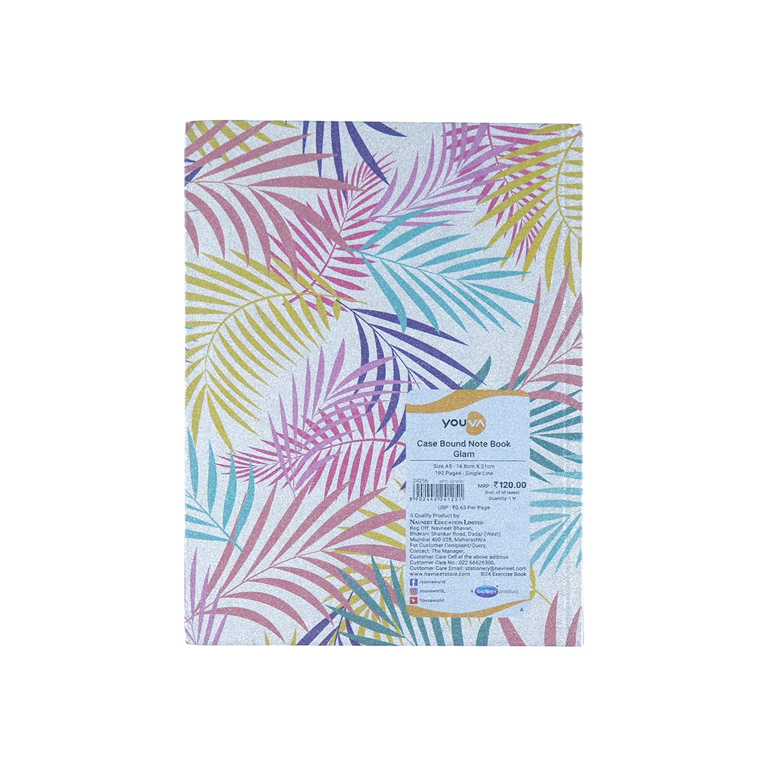 Youva Single Line Case Bound Notebook 192 Pages A5 Size (CSDA505)