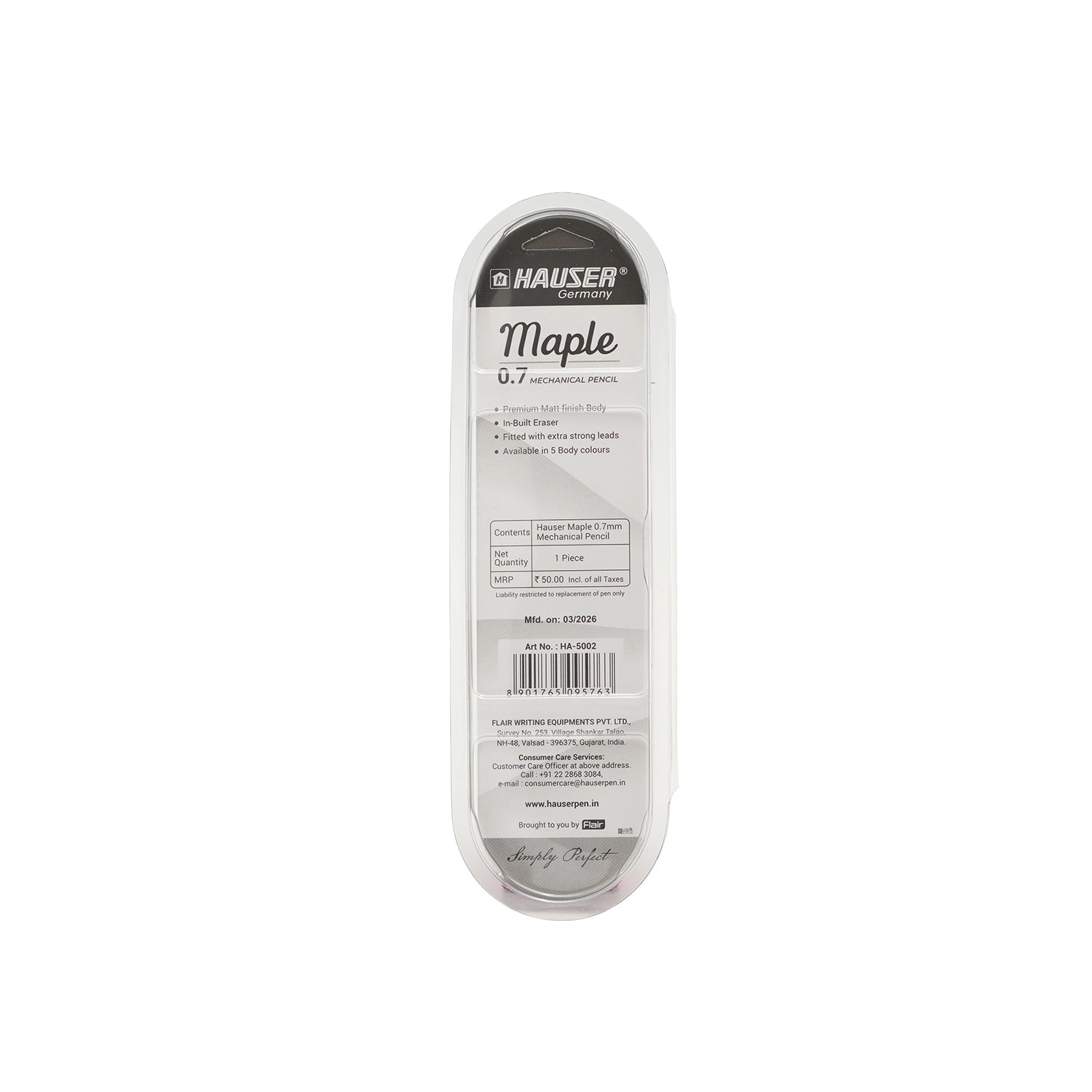 Hauser Maple Blue 0.7mm Premium Mechanical Pencil for Professionals