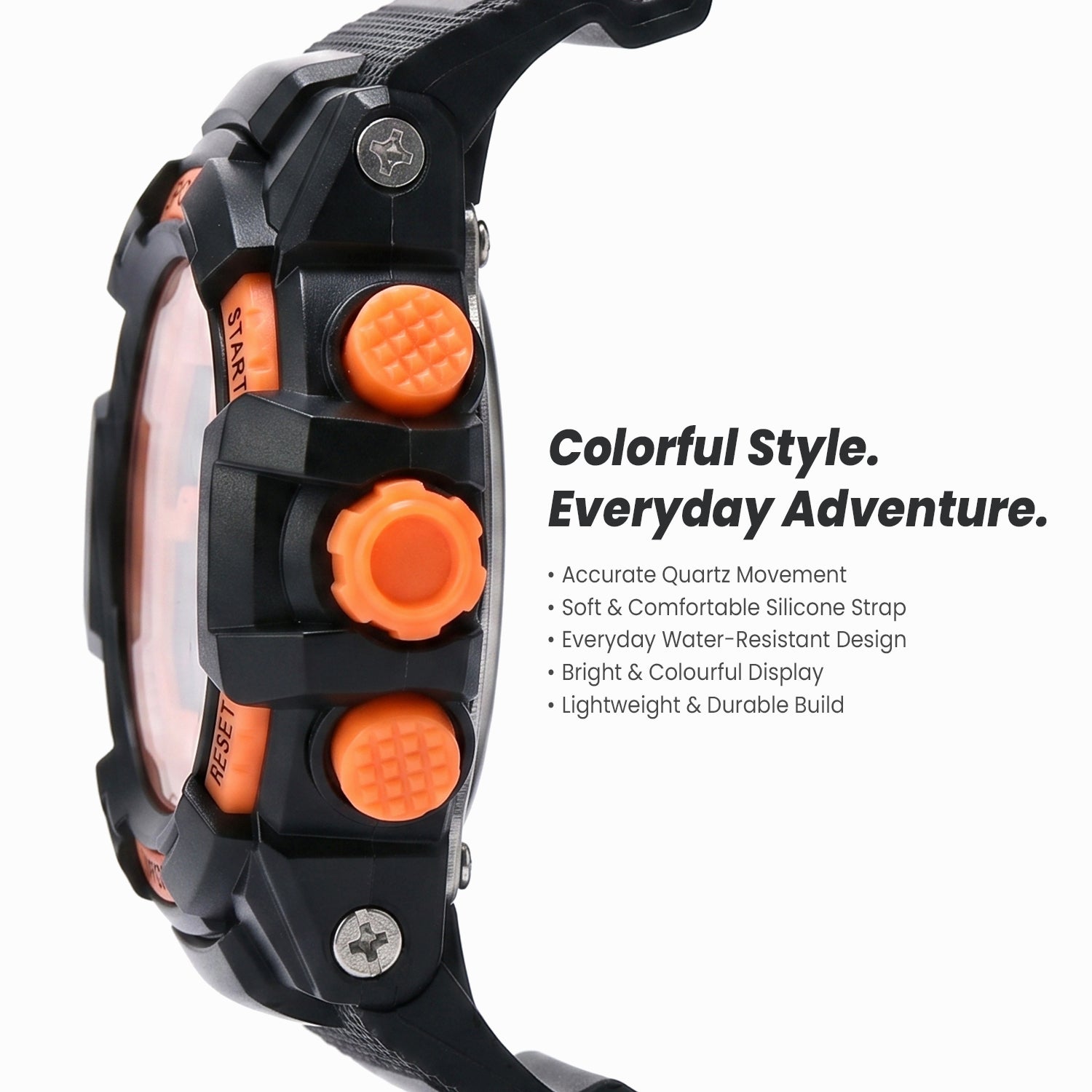 Waterproof Digital Colourful Watch for Kids with Silicone Strap