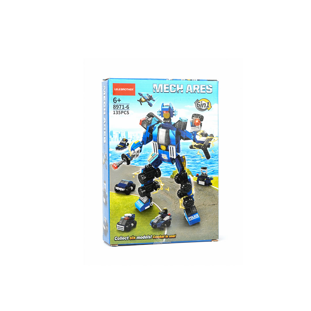 Mech Ares 6-in-1 Police Robot Building Blocks Toy Set