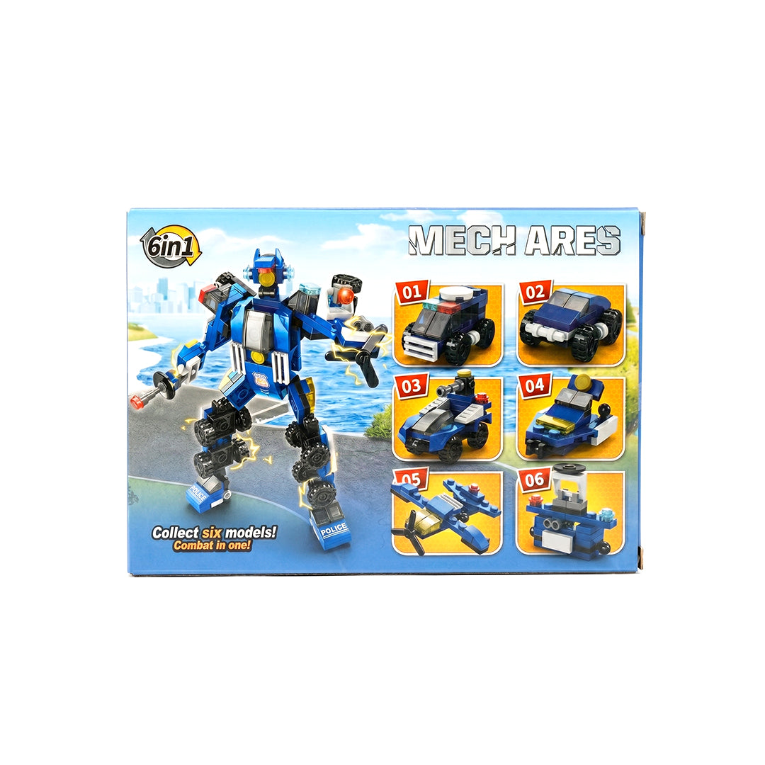 Mech Ares 6-in-1 Police Robot Building Blocks Toy Set