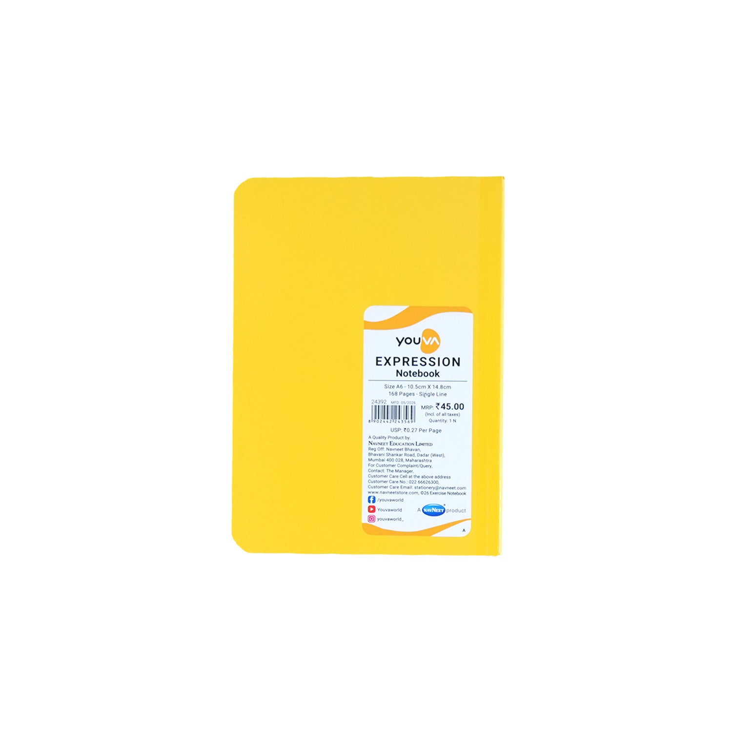 Youva Single Line Notebook 168 Pages A6 Size (CSDA619)