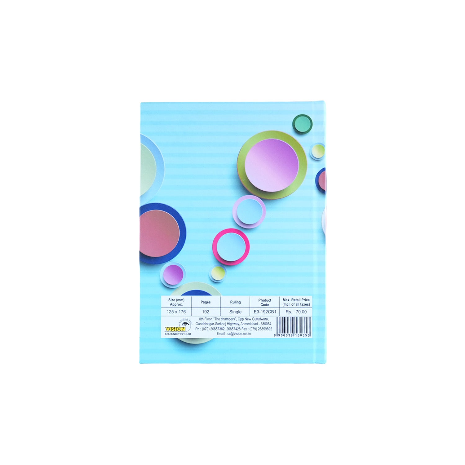 Vision Single Line Case Bound Notebook 192 Pages 12.5x17.6 cm (CSD121703)