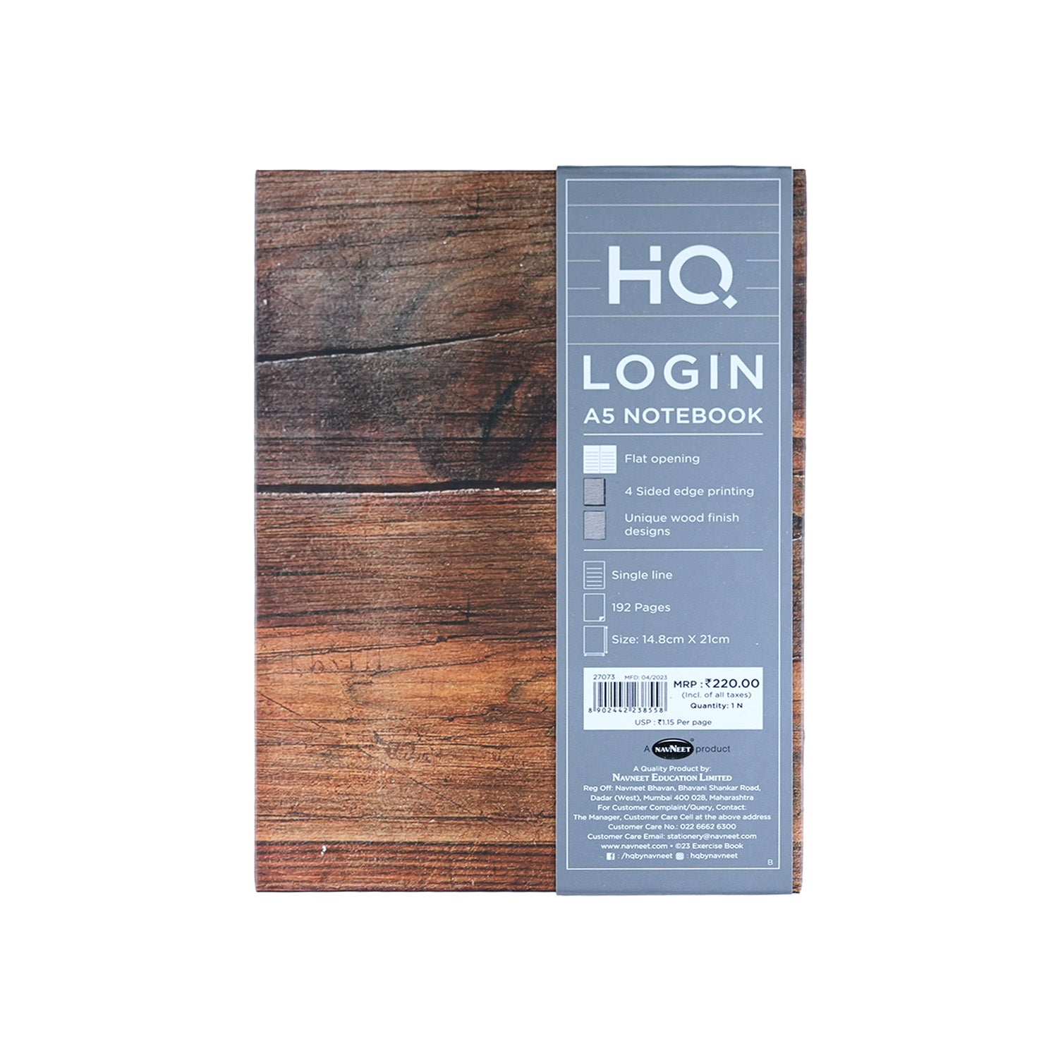 HQ Single Line Case Bound Notebook 192 Pages A5 Size (CSDA509)