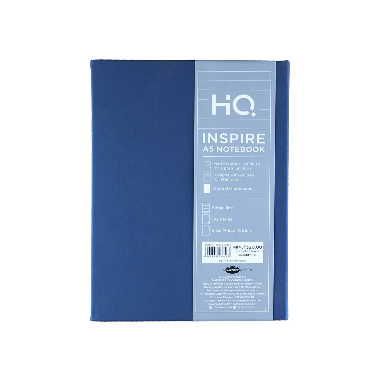 HQ Single Line Case Bound Notebook 192 Pages A5 Size (CSDA510)