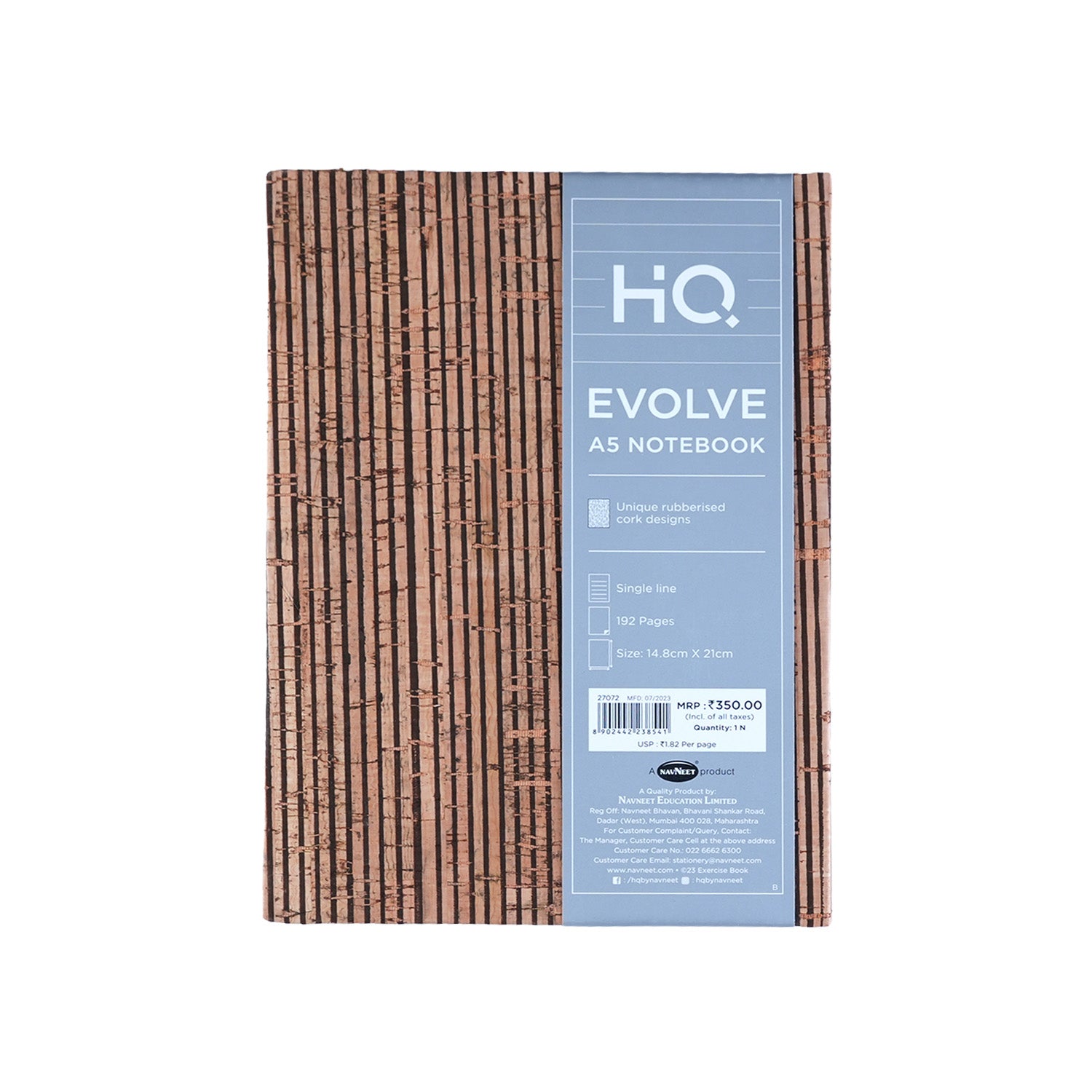 HQ Single Line Case Bound Notebook 192 Pages A5 Size (CSDA513)