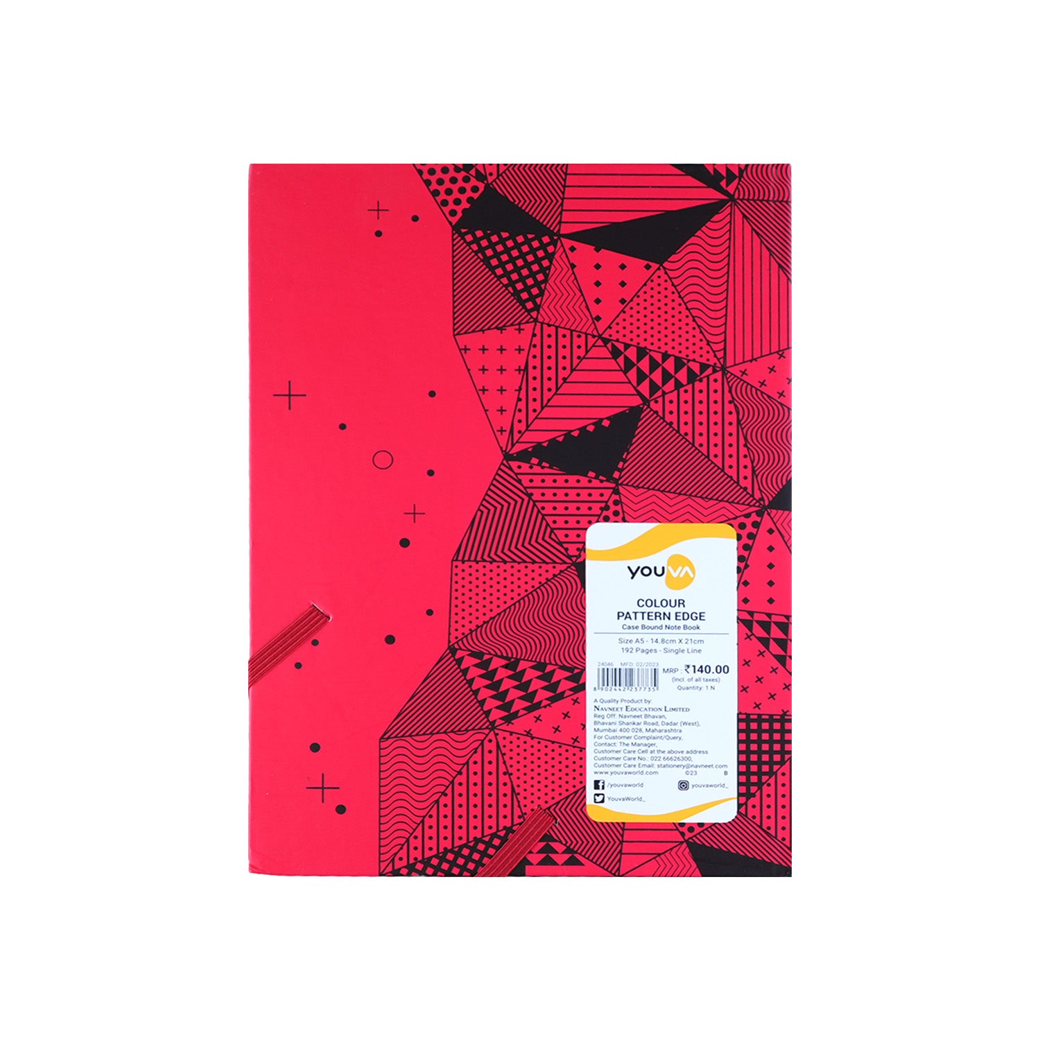 Youva Single Line Case Bound Notebook 192 Pages A5 Size (CSDA515)