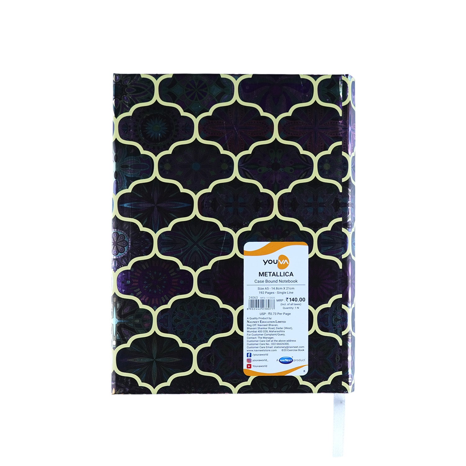 Youva Single Line Case Bound Notebook 192 Pages A5 Size (CSDA502)