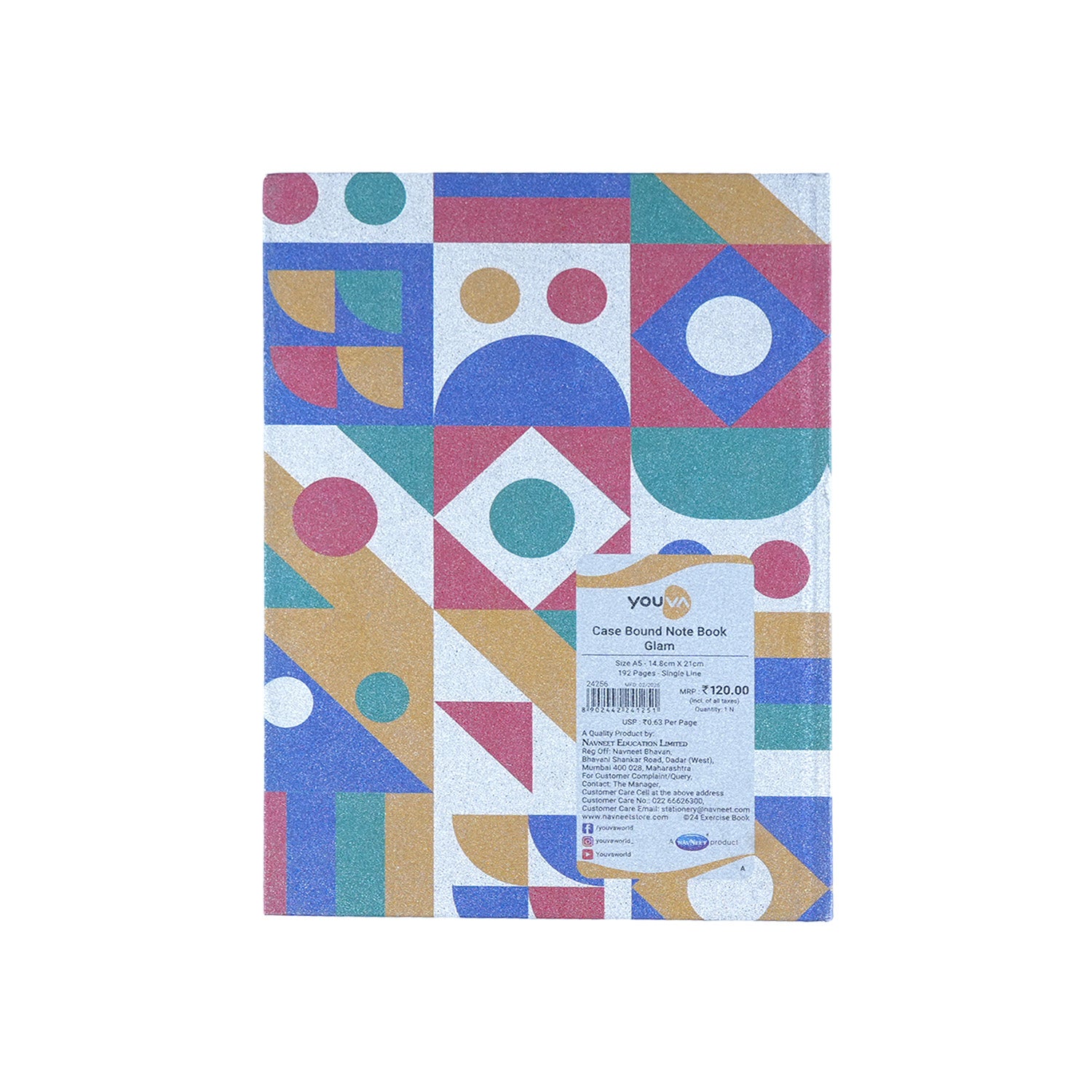 Youva Single Line Case Bound Notebook 192 Pages A5 Size (CSDA503)