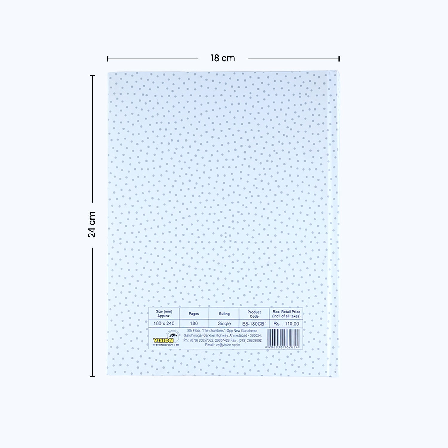Vision Single Line Case Bound Notebook 180 Pages 18x24 cm (CSD02)