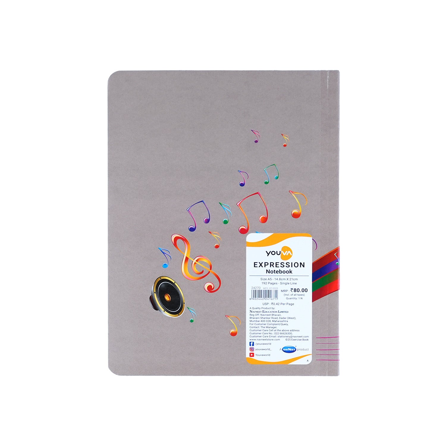 Youva Single Line Notebook 192 Pages A5 Size (CSDA535)