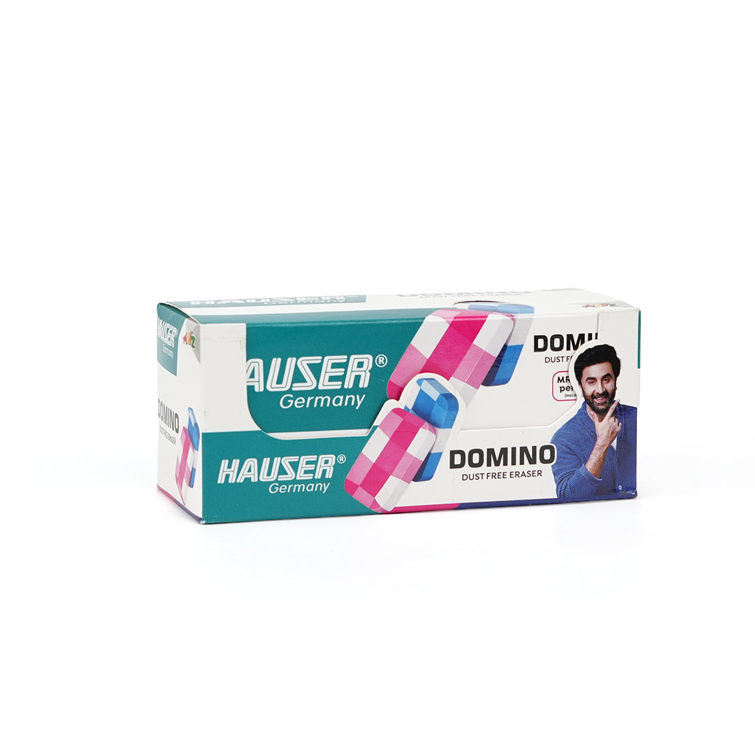 Hauser Domino Dust-Free Erasers | Premium Multicolor Artz Eraser Pack for Smooth & Clean Erasing | Pack of 20