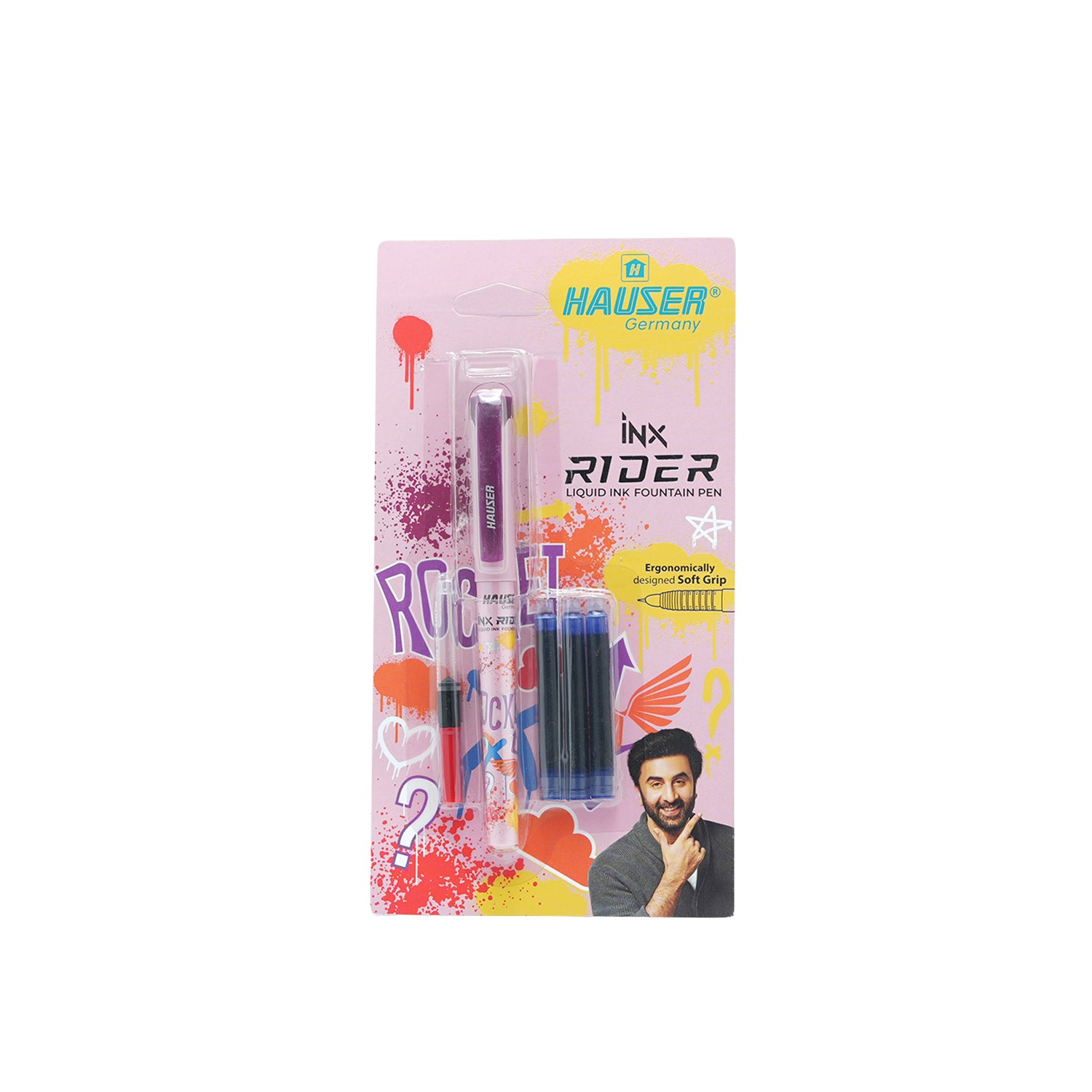 Hauser Germany iNX Rider Fountain Pen with Jumbo Ink Cartridges & Converter