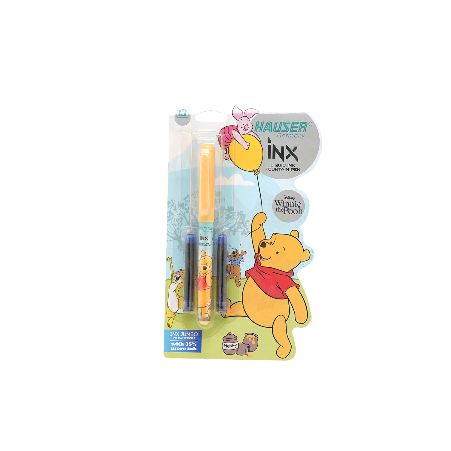 Hauser Inx Disney Pooh Fountain Pen Kit with Jumbo Cartridges