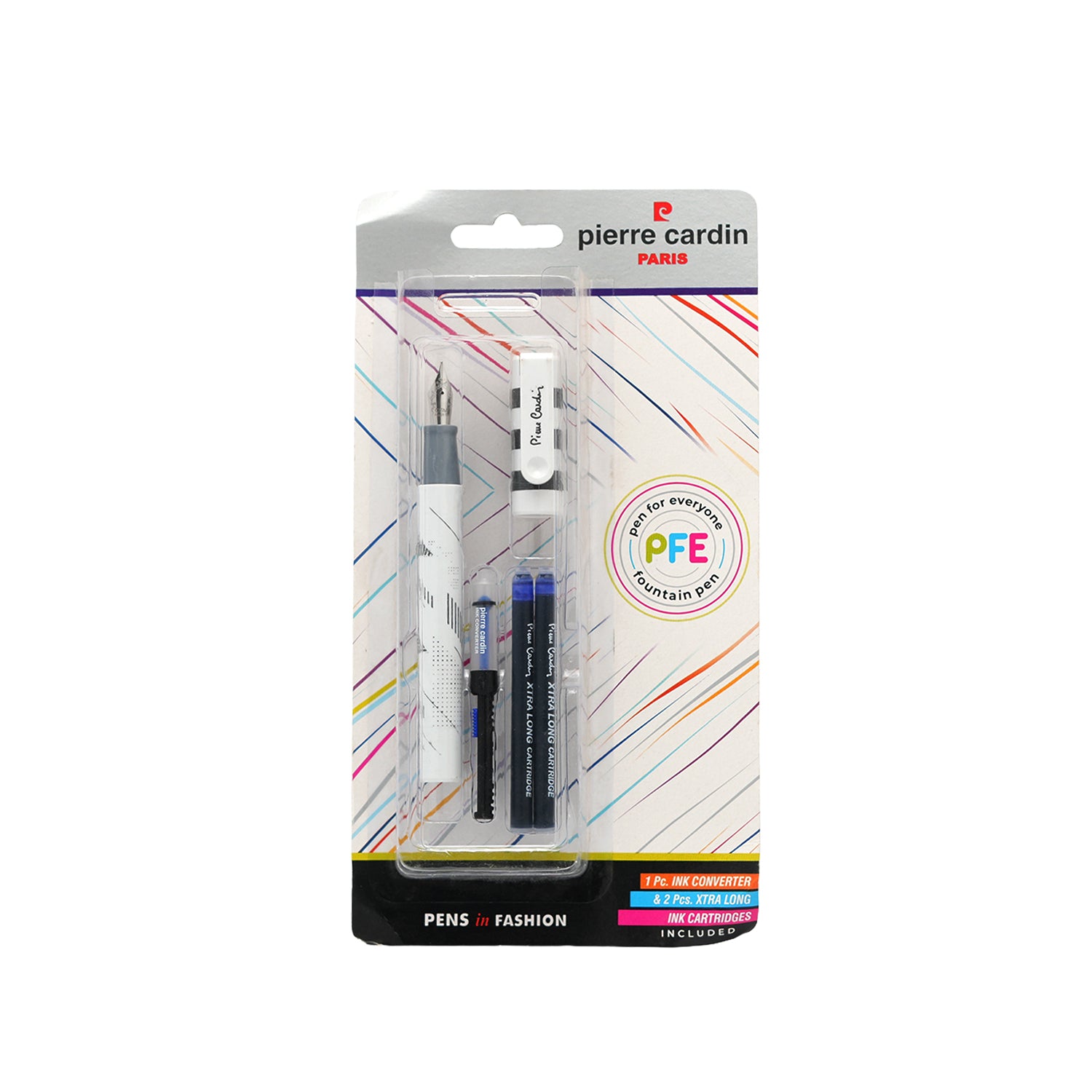 Pierre Cardin PFE White and Gray Premium Fountain Pen Kit