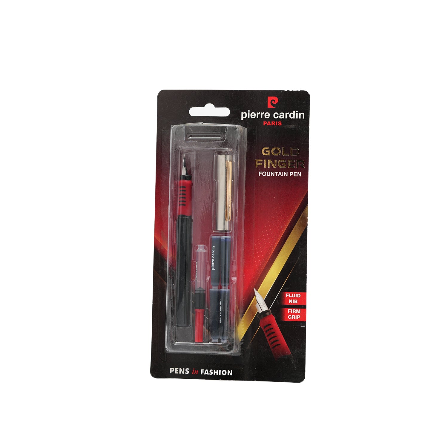 Pierre Cardin Gold Finger Black Red Luxury Fountain Pen