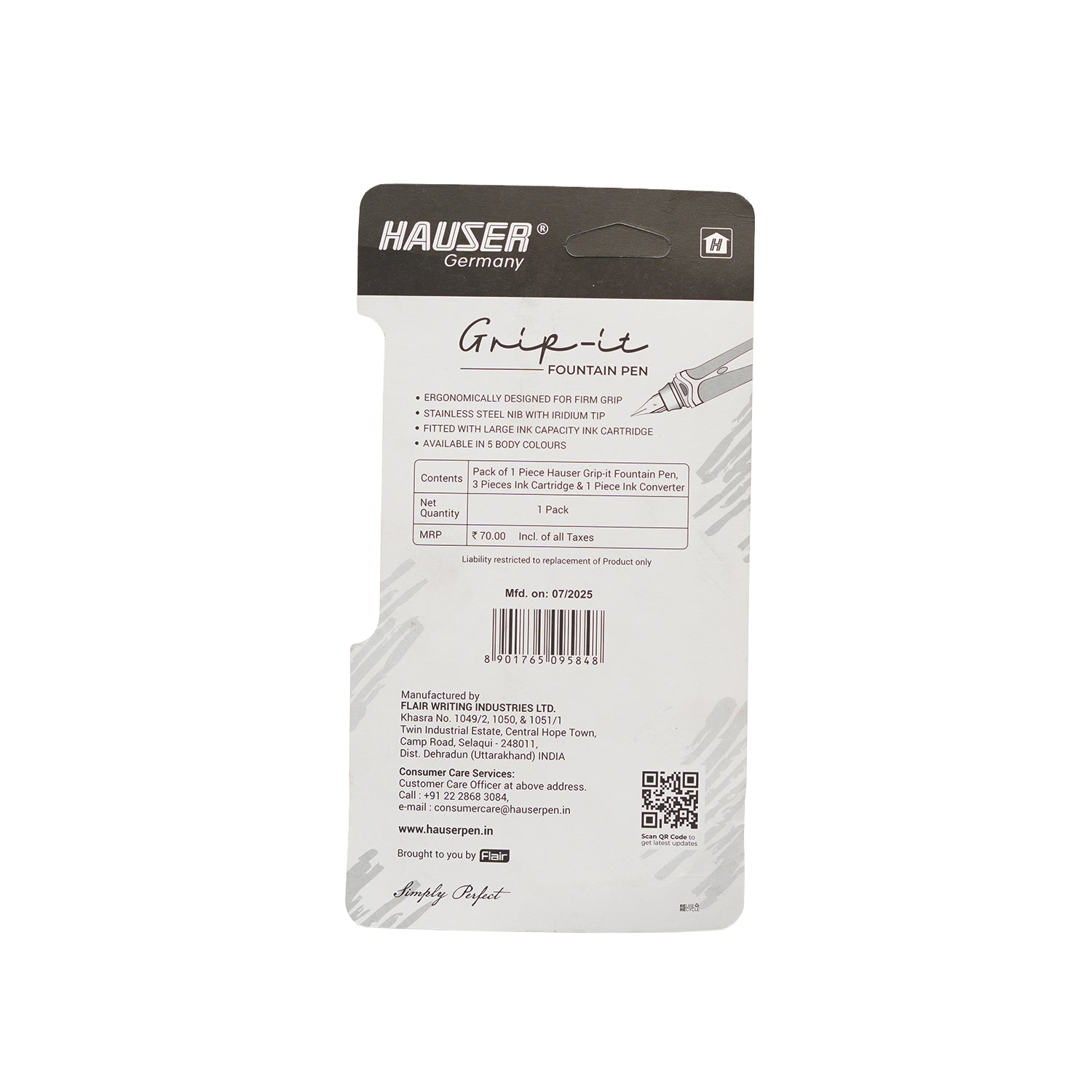 Hauser Inx Grip-it Pastel Premium Fountain Pen Converter Pack