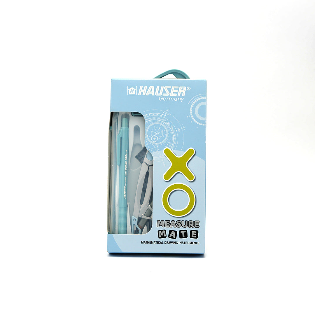 Hauser XO Measure Mate Geometry Box | Premium Blue High-Precision Student Math & Drafting Tool Kit