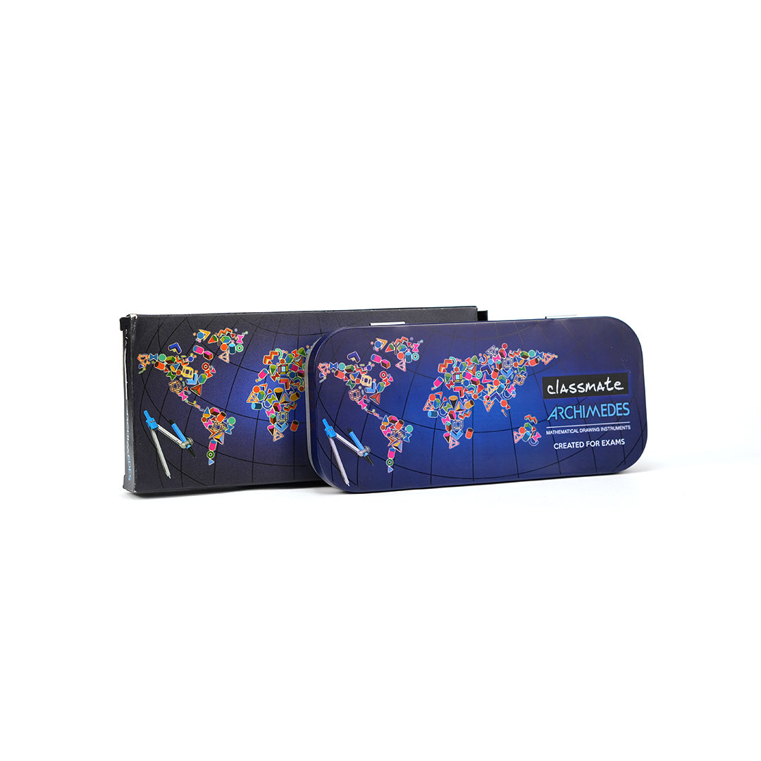 Classmate Archimedes Geometry Box | Premium Ink Black High-Precision Mathematical Instruments & Drafting Set