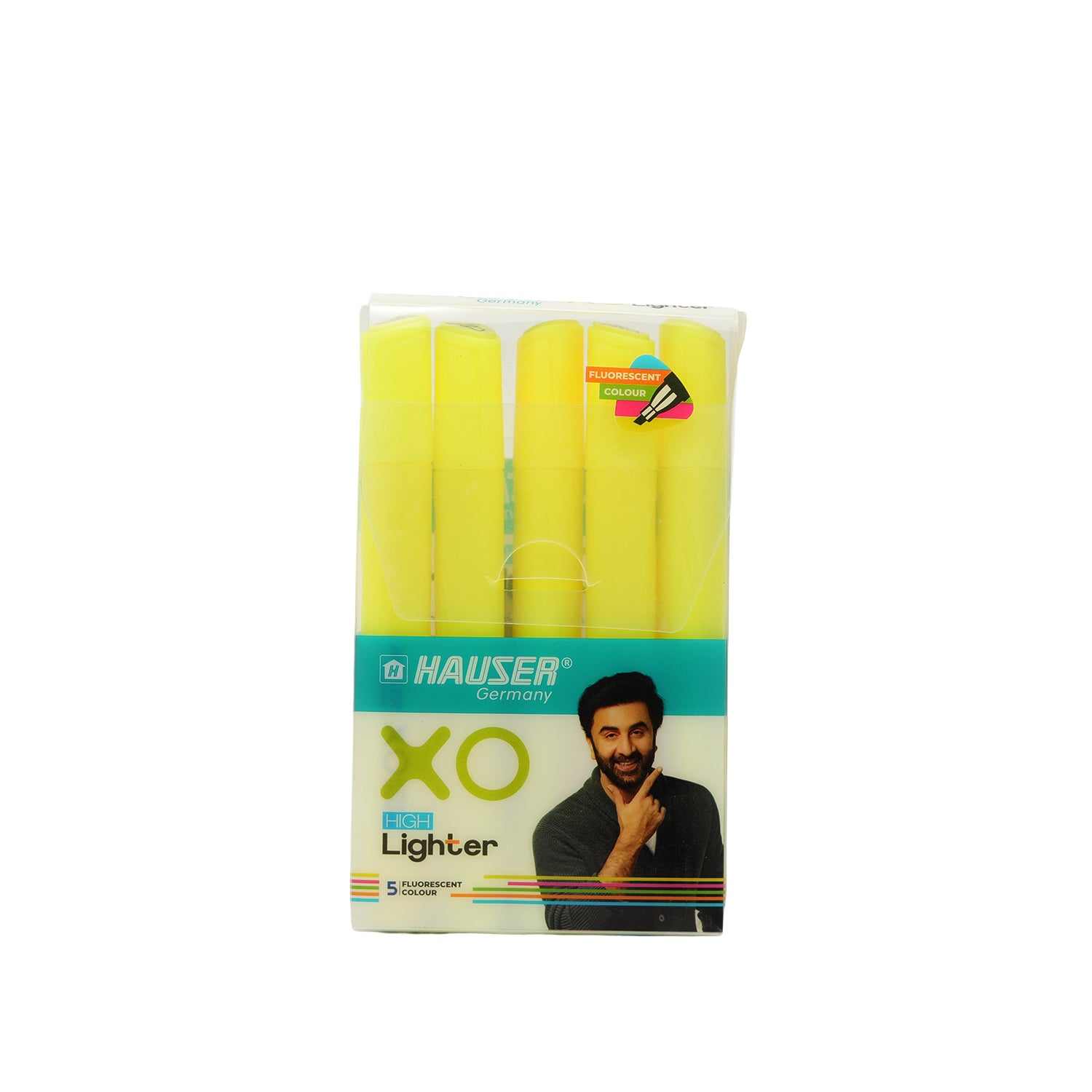 Hauser XO Ergonomic Fluorescent Highlighter Pen Set 5 Pieces