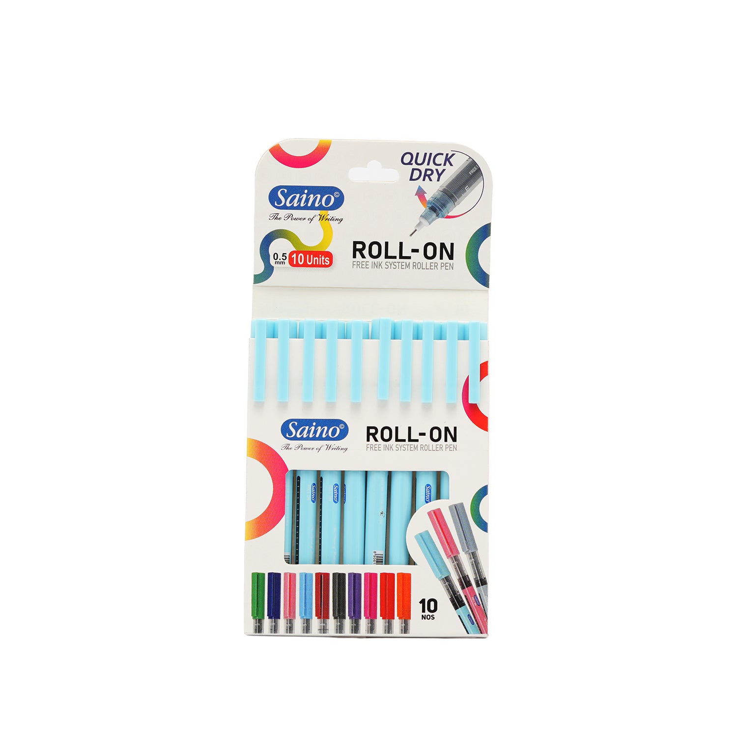 Saino Premium 0.5mm Blue Roller Pens Pack of 10