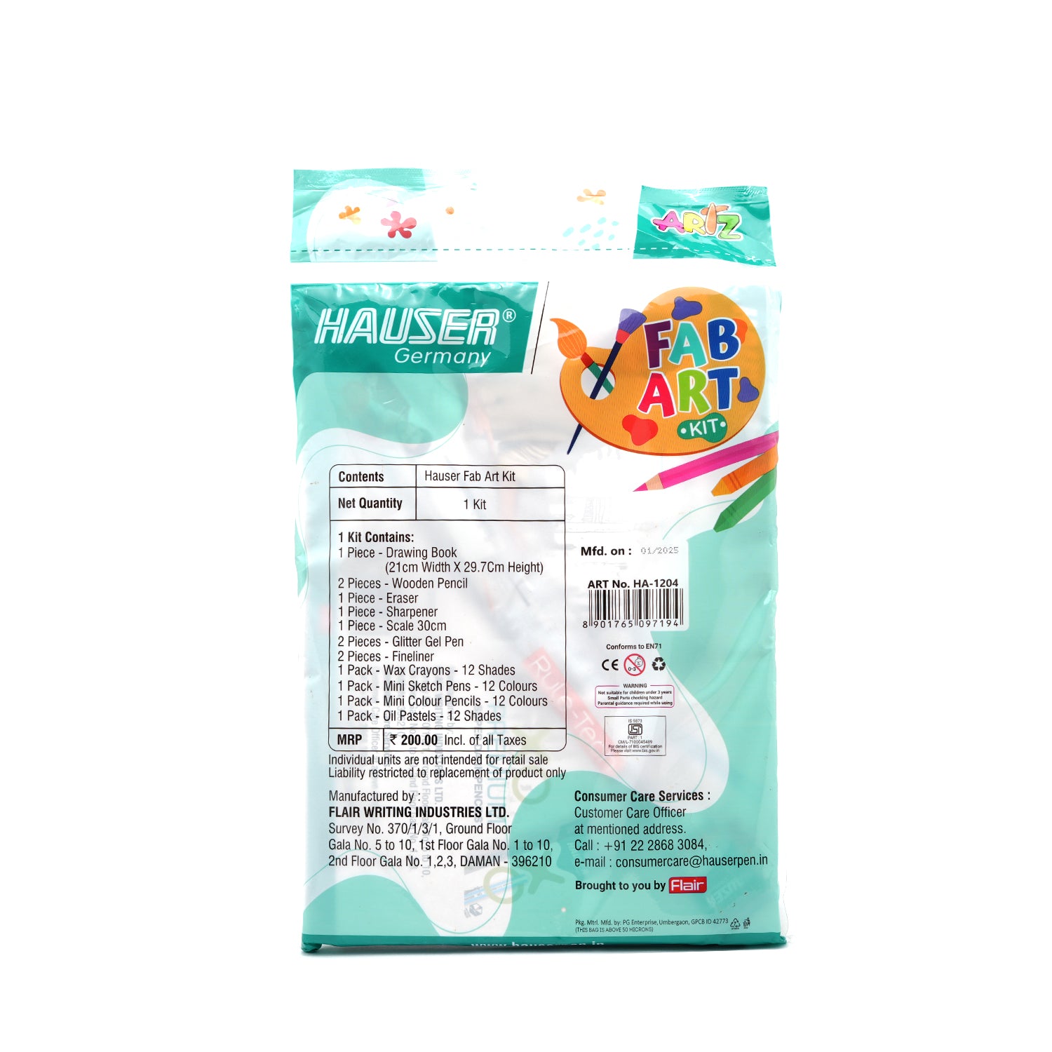 Hauser Artz Fab Art All-in-One 58 Piece Stationery Kit