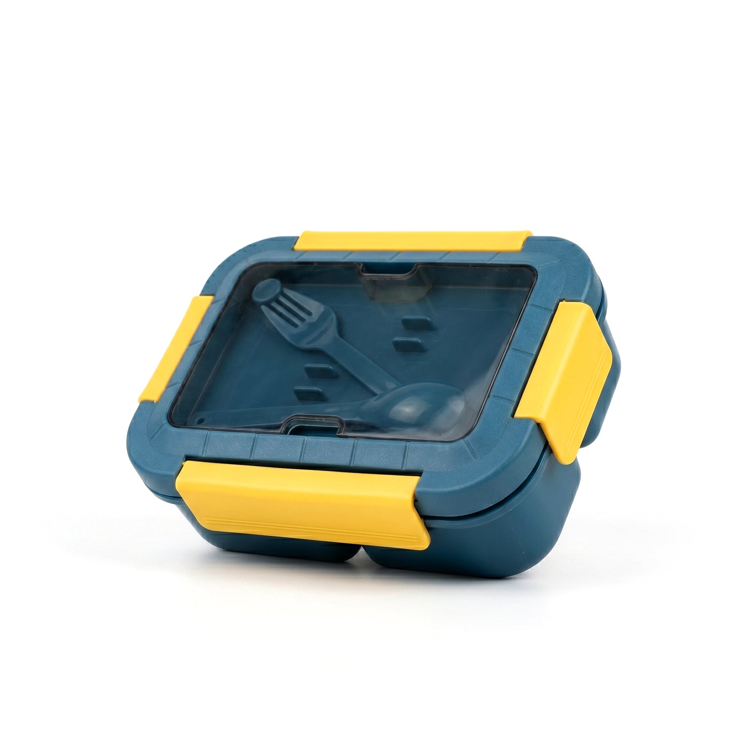 Double-Layer High-Capacity Bento Lunch Box with Fork and Spoon