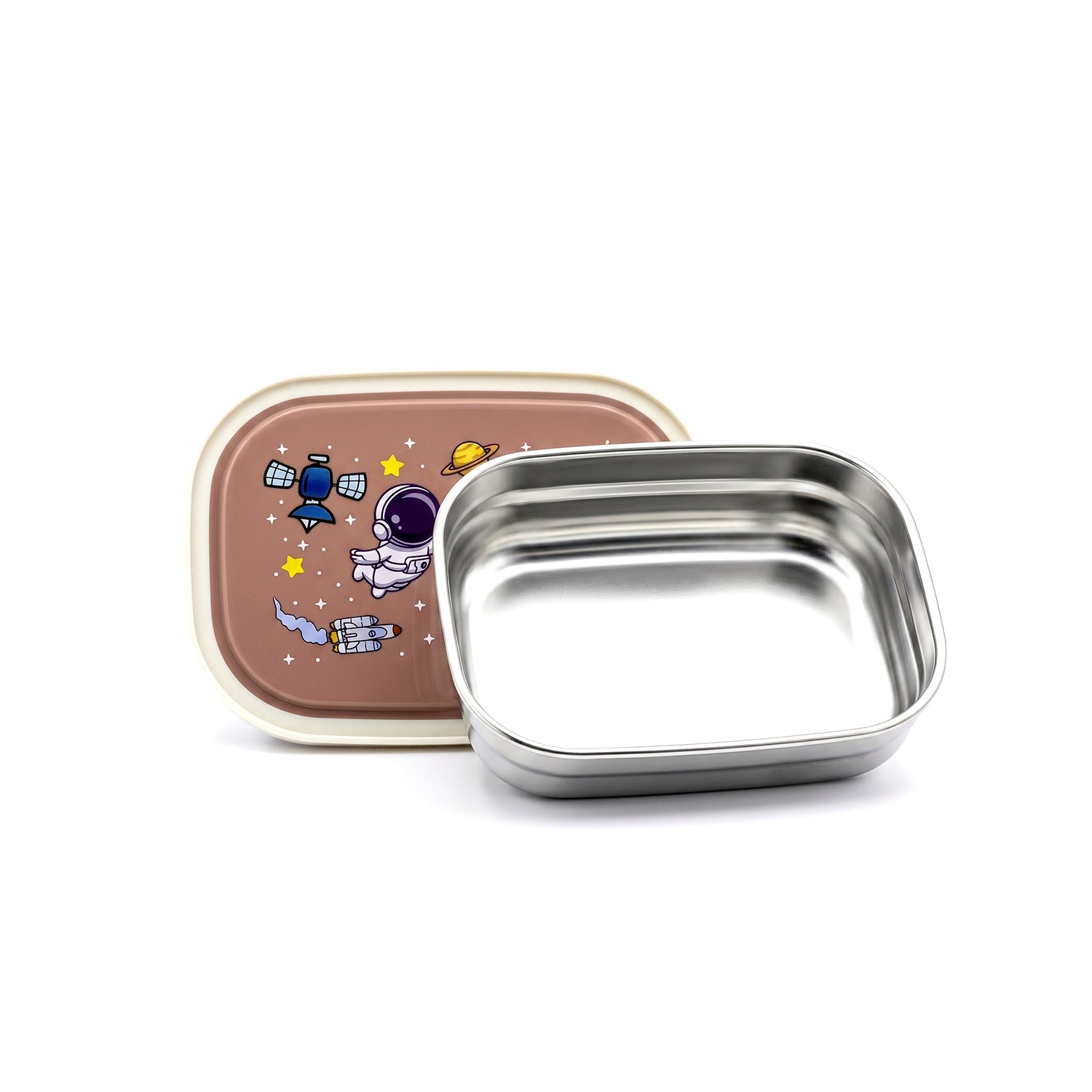 Compact Space-Themed Stainless Steel Leakproof Bento Lunch Box