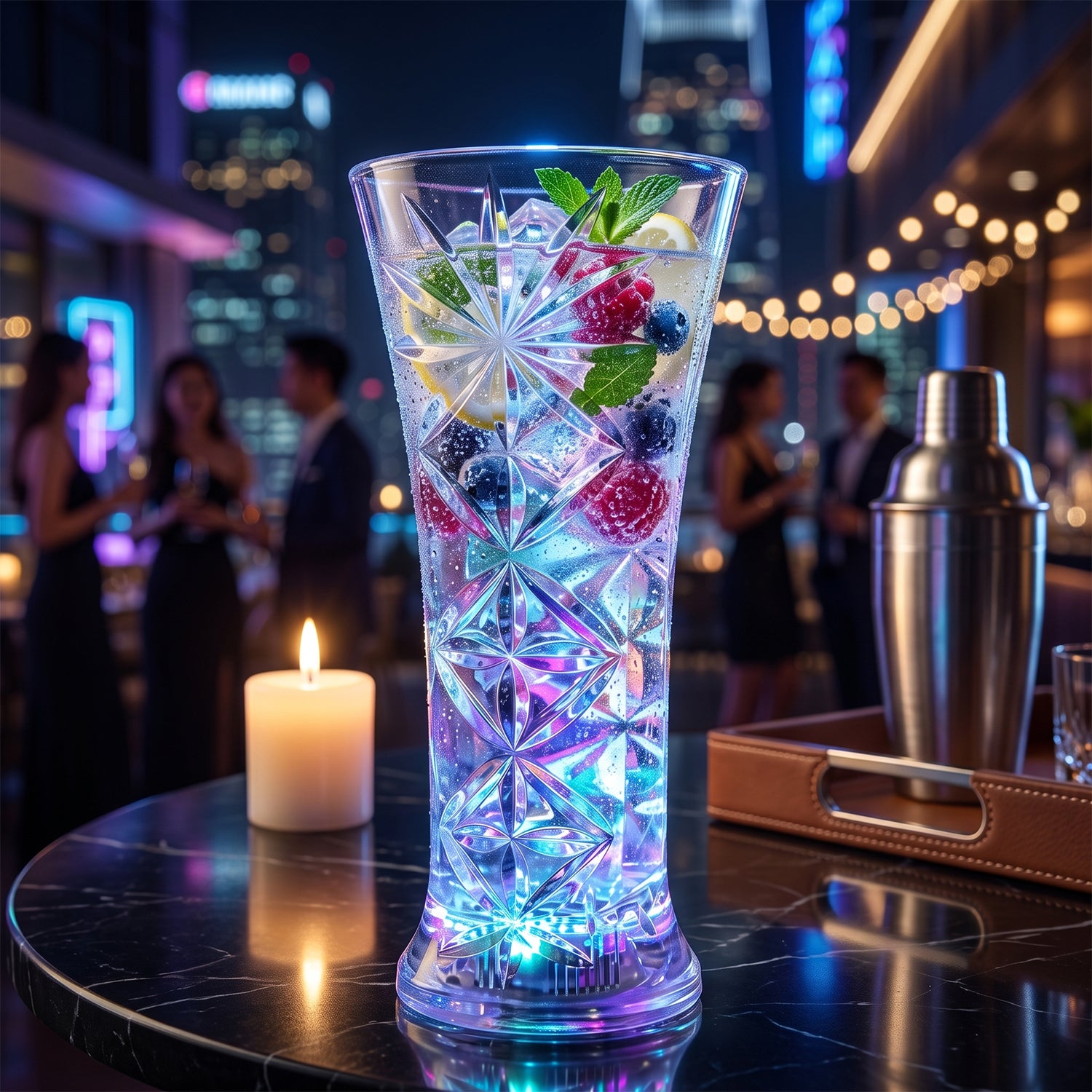 Premium LED Light-Up Acrylic Party Cup | Flashing Colorful Drinkware