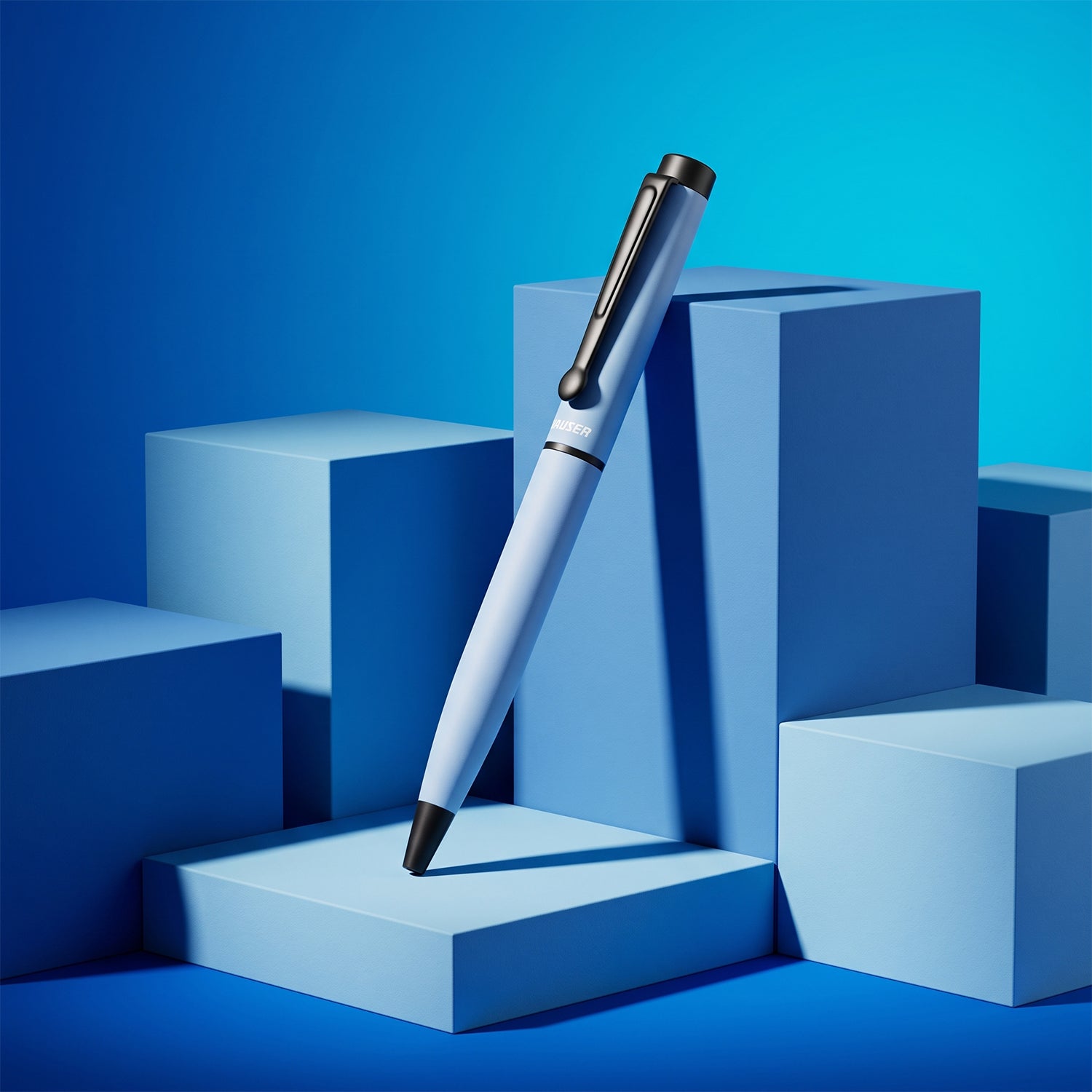 Hauser Cento Metal Ballpoint Pen | Premium Sleek Metallic Executive Writing Instrument for Professionals | Blue