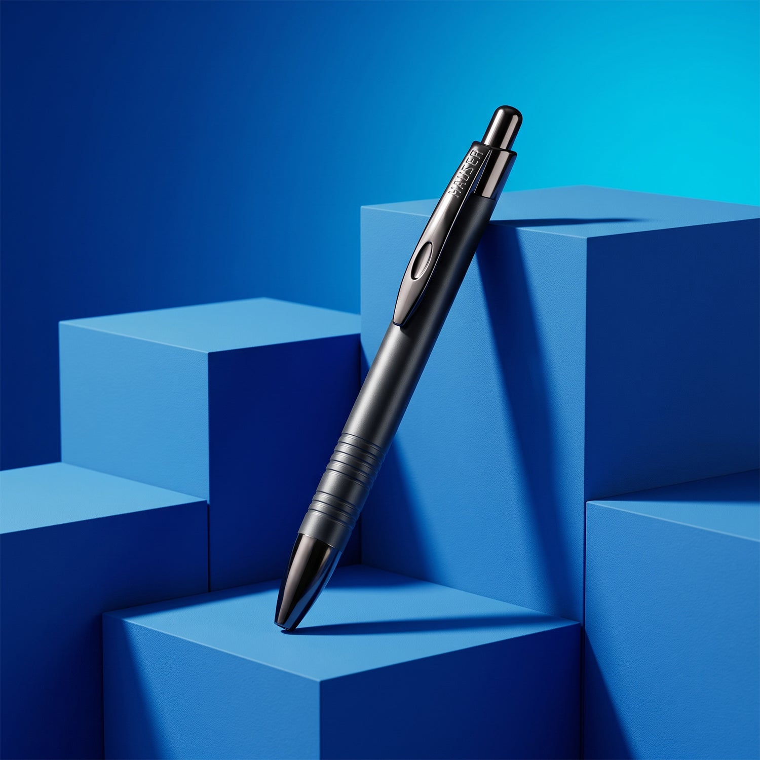 Hauser Lunar Premium Sleek Retractable Metal Body Ballpoint Pen | Black