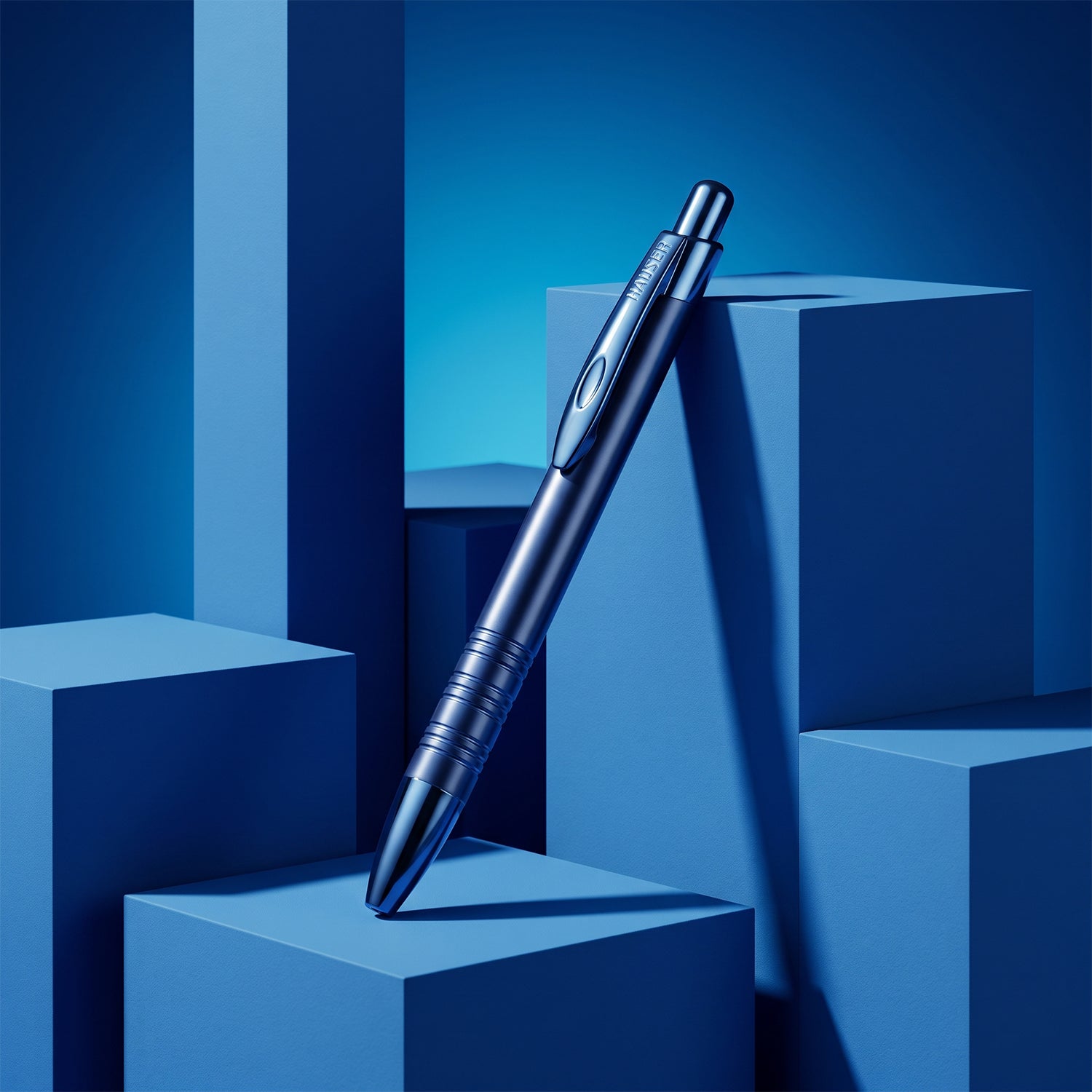 Hauser Lunar Premium Sleek Retractable Metal Body Ballpoint Pen | Blue