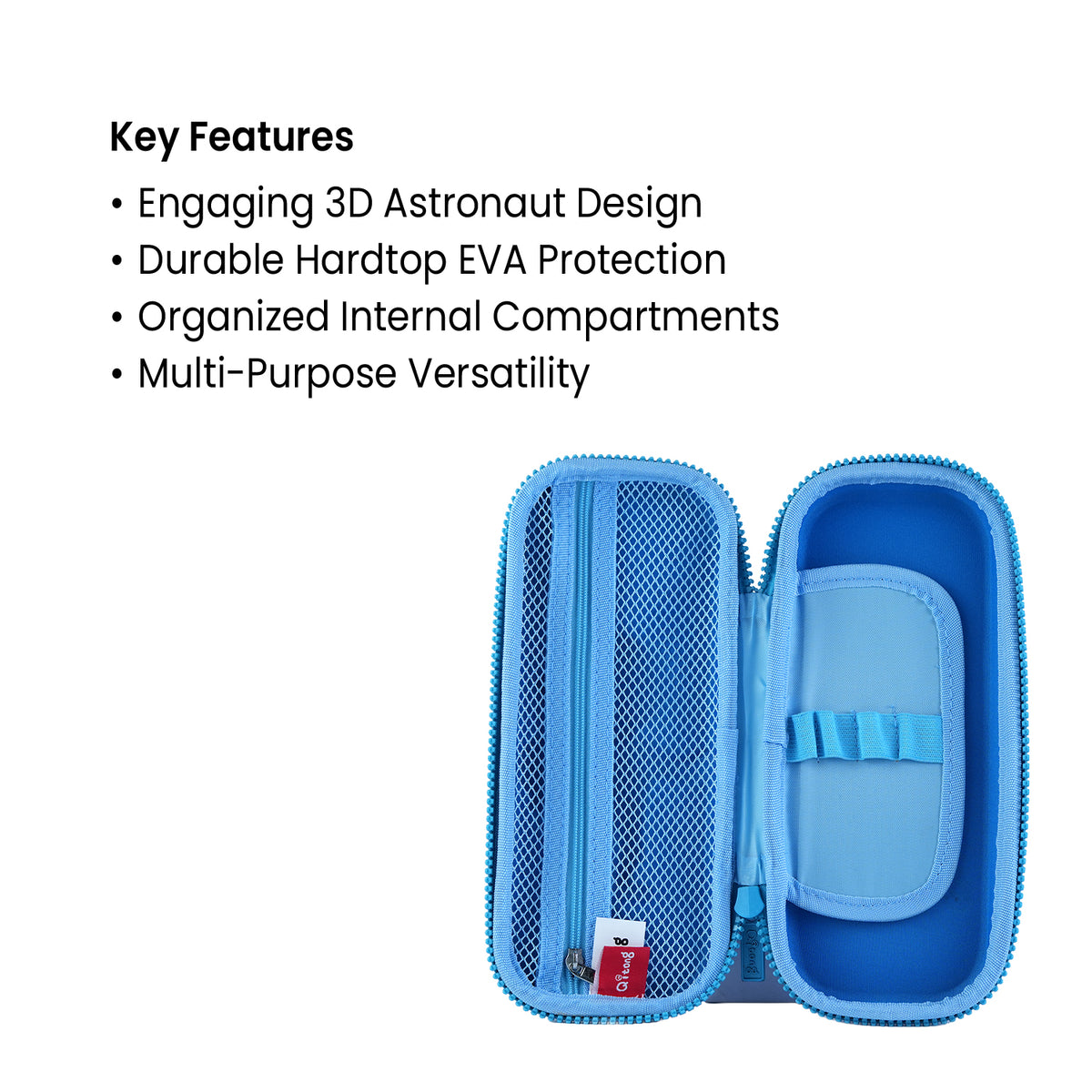 3D Hardtop EVA Space Theme Pencil Case | Premium Astronaut Stationery Organizer Pouch for Kids