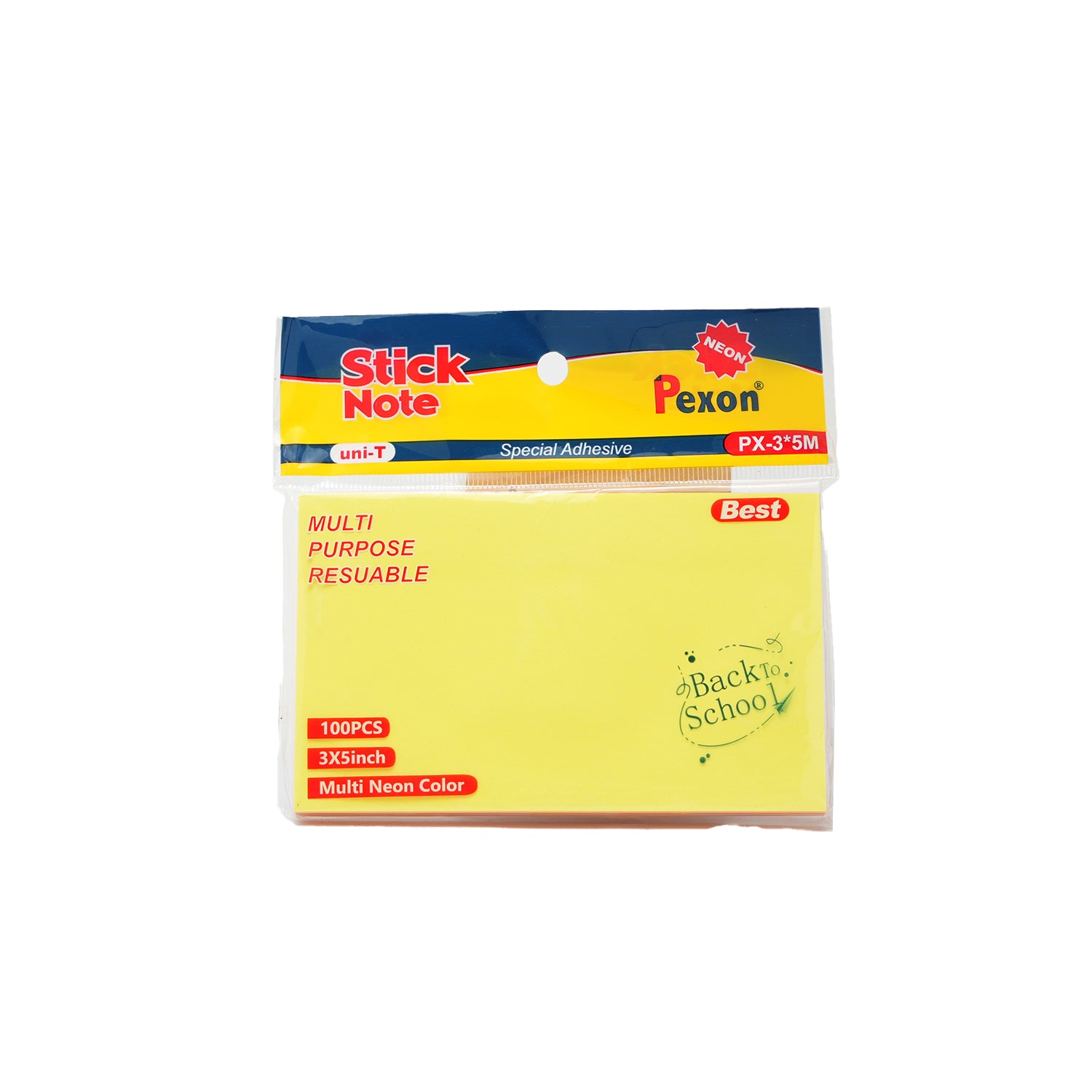 Pexon Neon 3x5 Reusable Sticky Notes For Back School