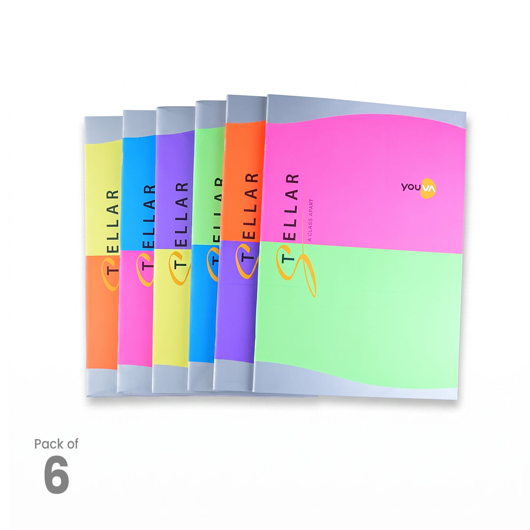Youva Staller Premium Unruled A4 Long Notebook 172 Pages 4 Pack