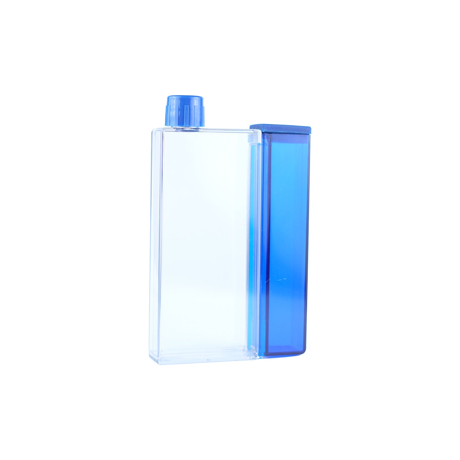 Premium 380ml Notebook Water Bottle with Snack Case | Portable Travel Flask | Blue
