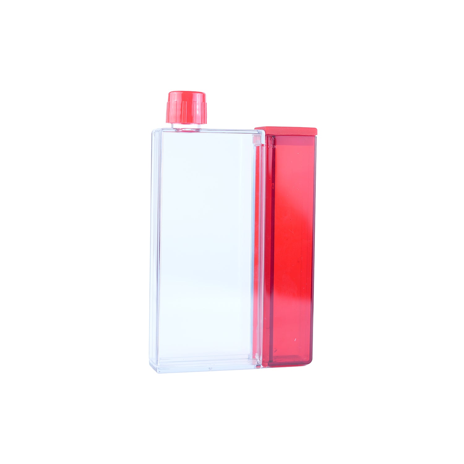 Premium 380ml Notebook Water Bottle with Snack Case | Portable Travel Flask | Red