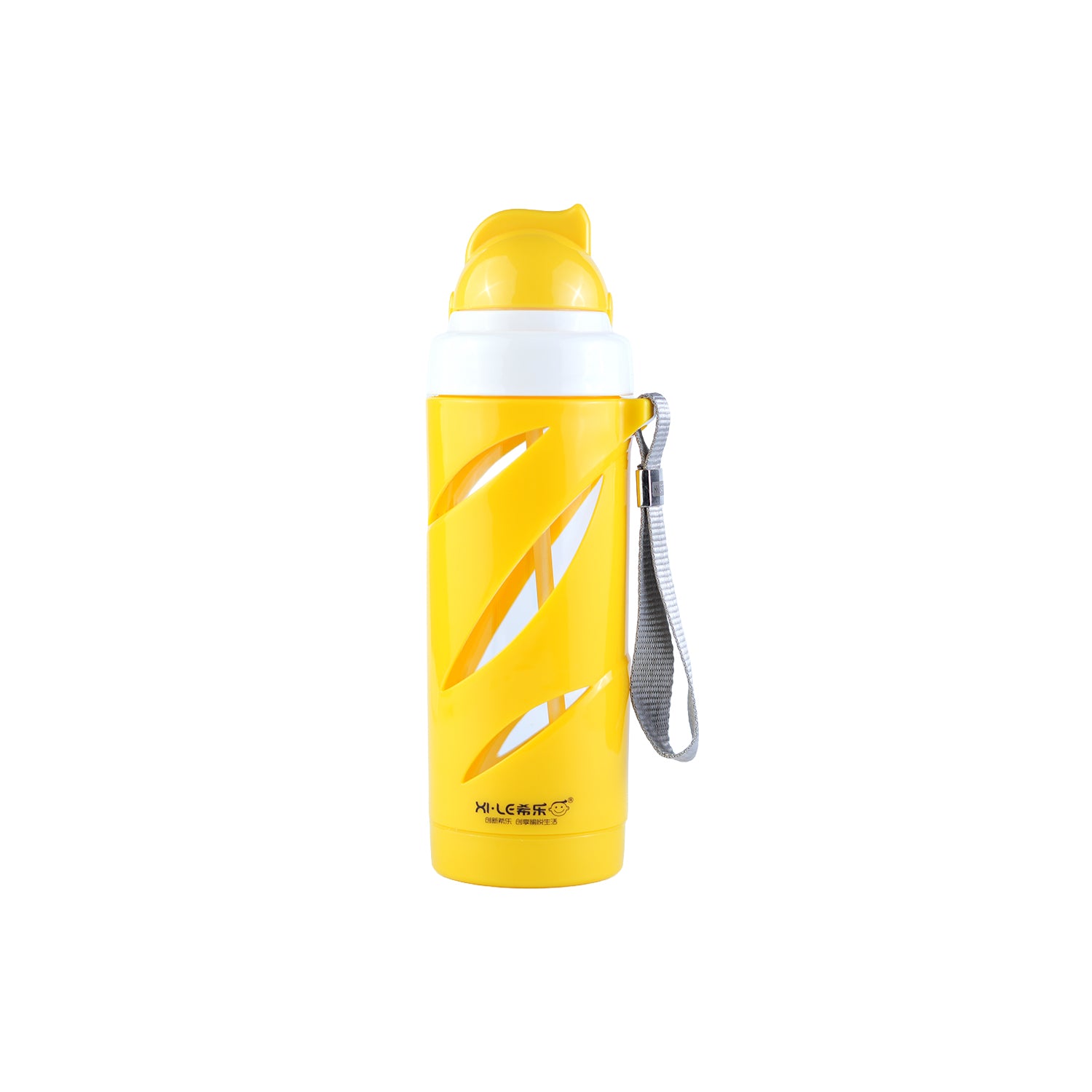 300ml Kids Glass Water Bottle with Strap | Drop-Proof Hybrid Travel Flask