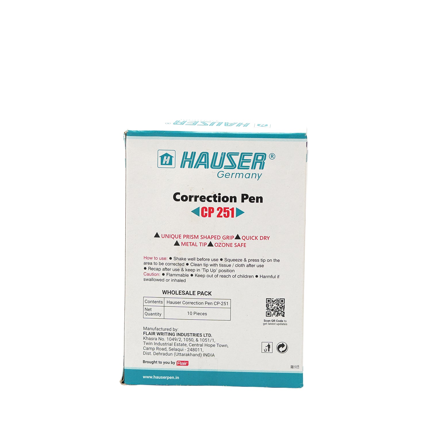 Hauser CP251 Quick Dry Precision Correction Pen Pack 10