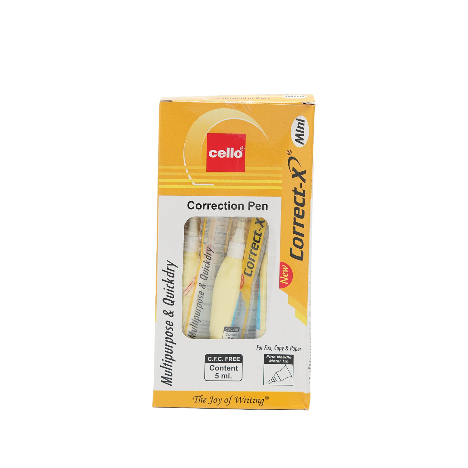 Cello Correct-X Mini 5ml Precision White Correction Pen Pack 10
