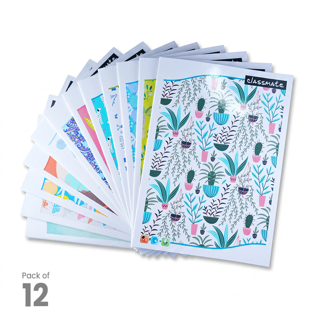 Classmate Premium Single Line Long A4 Notebook 140 Pages Pack of 12